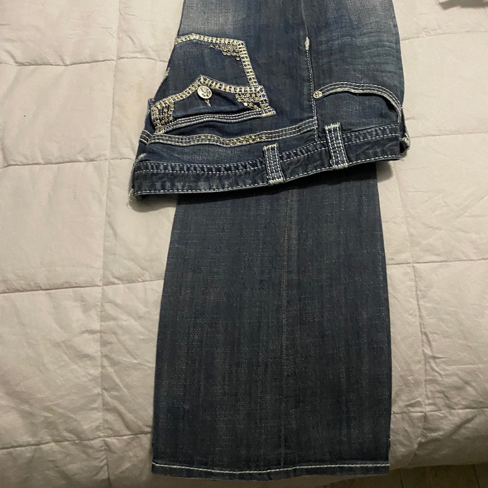 Women's ROCK & ROLL Cowgirl Blue Jeans 31x36